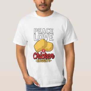 T-shirt Amour De La Paix Et Nuggets De Poulet Frigés Amou
