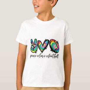 T-shirt Amour de la paix Joueur de Footll Tie Dye Footll a