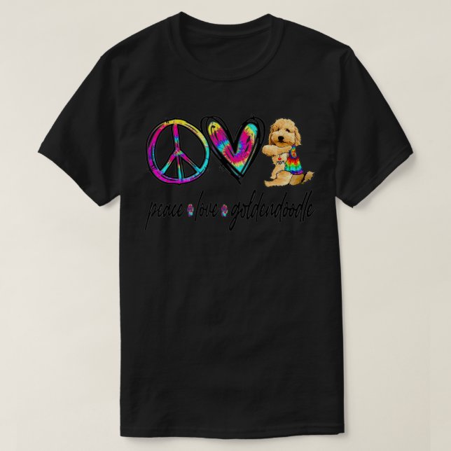 T-shirt amour de paix Goldendoodle cadeau pour hommes femm (Design devant)