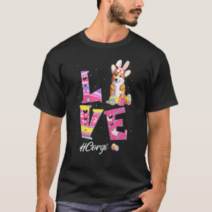 T-shirt Amour de Pâques Corgi Oreilles de Lapin Chien
