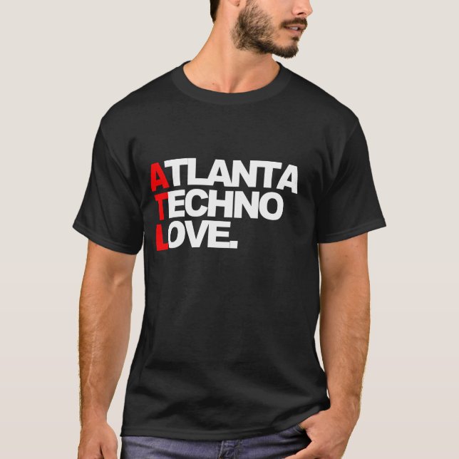 T-shirt Amour de techno d'Atlanta (bleu) (Devant)