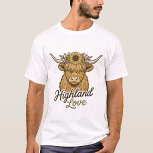 T-shirt Amour de tournesol de vache des Highlands Art de g