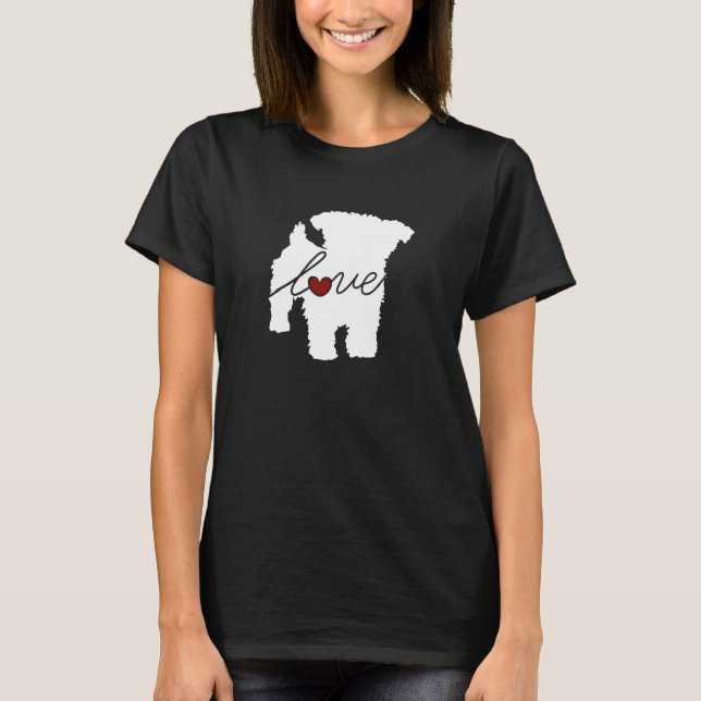 T-shirt Amour de Yorkiepoo (Yorkie/caniche) (Devant)