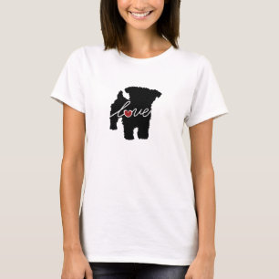 T-shirt Amour de Yorkiepoo (Yorkie/caniche)