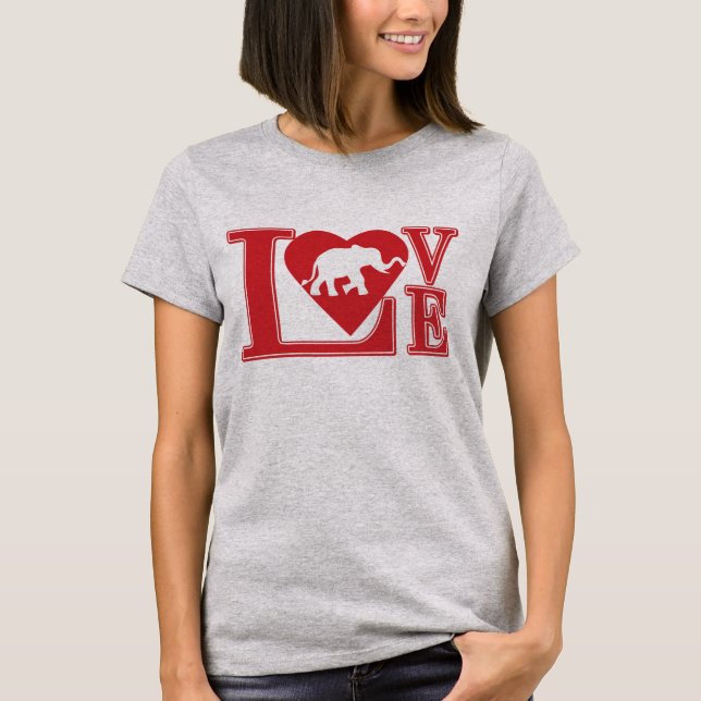 T-shirt amour des éléphants (Devant)