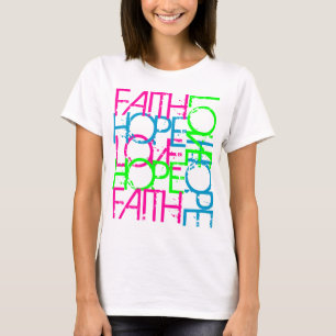 T-shirt Amour d'espoir de foi, la couleur vibrante des