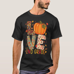 T-shirt Amour Deuxième Année Bonne Chute Thanksgiving Femm