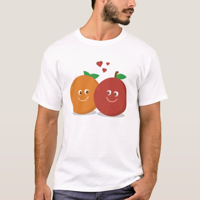 T-shirt amour d'orange et de pomme (Devant)