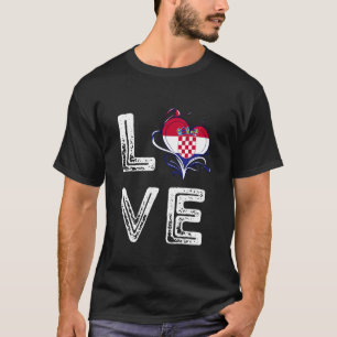 T-shirt Amour Drapeau Croate Fierté Croatie Racines Fière