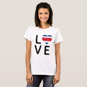 T-shirt Amour - Drapeau du Costa Rica