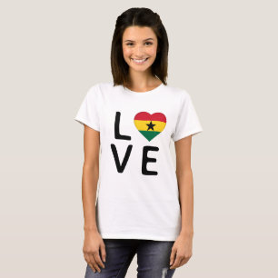 T-shirt Amour - Drapeau du Ghana