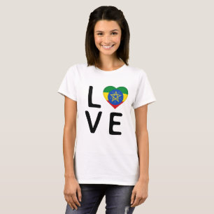 T-shirt Amour - Drapeau Éthiopie