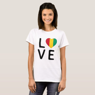T-shirt Amour - Drapeau Guinée