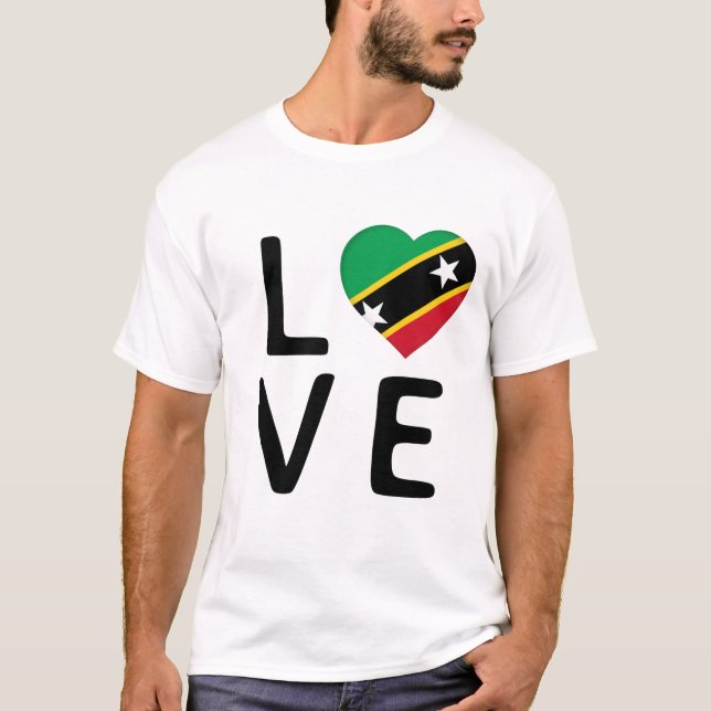 T-shirt Amour - Drapeau Saint-Kitts-et-Nevis (Devant)