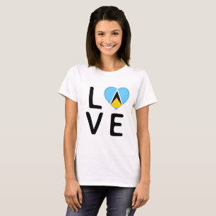 T-shirt Amour - Drapeau Sainte-Lucie