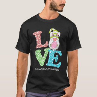 T-shirt Amour drôle Gnome Oncologie Infirmière Leopard Joy