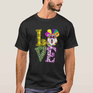 T-shirt Amour drôle Mardi Gras Corgi Papa Chien Maman Chie