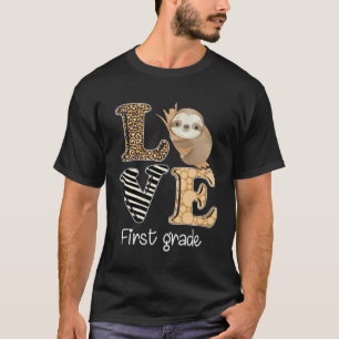 T-shirt Amour Drôle Paresseux Première Année Enseignant 1è