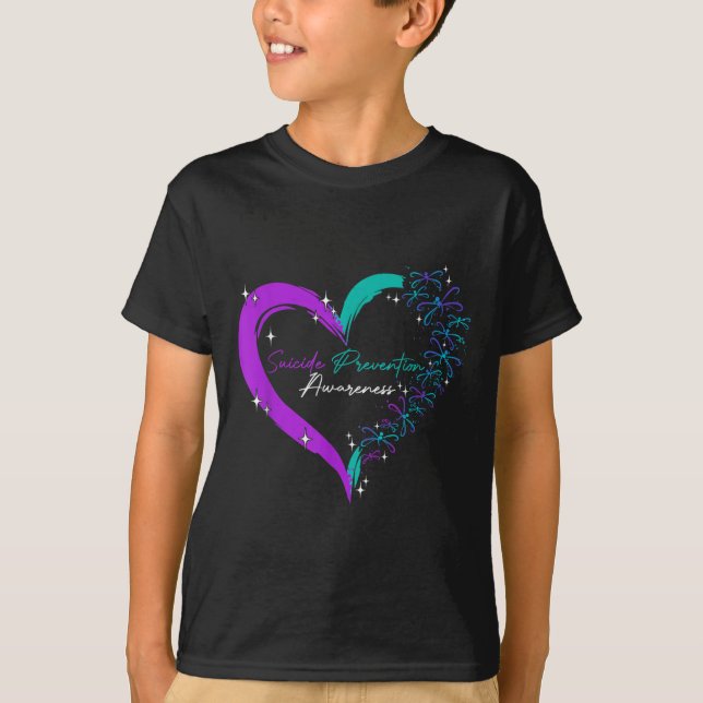 T-shirt Amour du coeur Dragonfly Prévention du suicide Sen (Devant)