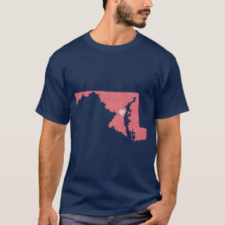T-shirt Amour du Maryland en corail
