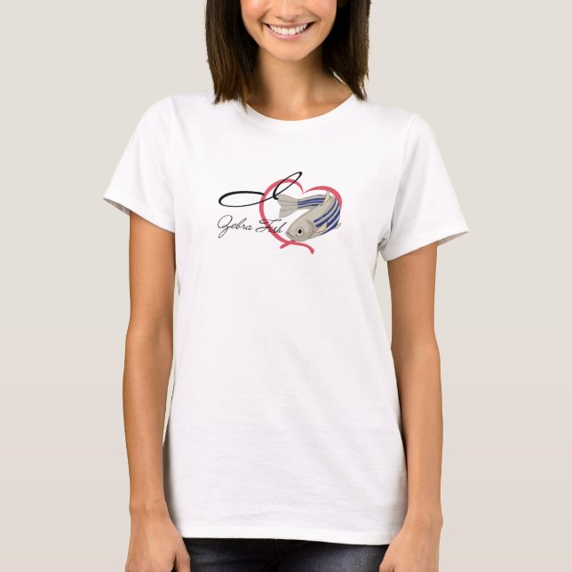 T-shirt amour du poisson zèbre (Devant)