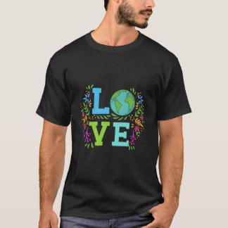 T-shirt Amour Eh Sauver La Planète Floral Eh Jour