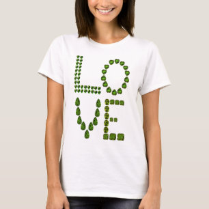 T-shirt Amour - Emerald Green Gemstone Letters