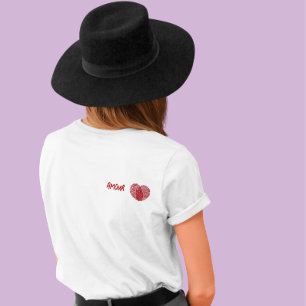 T-shirt Amour Empreinte Rouge Cœur 