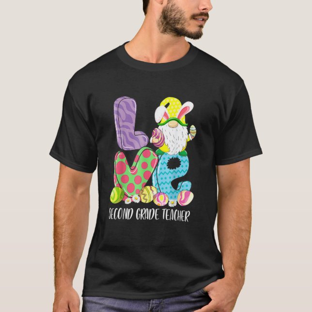 T-shirt Amour Enseignant de deuxième année Gnome Easter Sc (Devant)