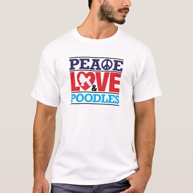 T-shirt Amour et caniches de paix (Devant)