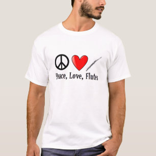 T-shirt Amour et cannelures de paix