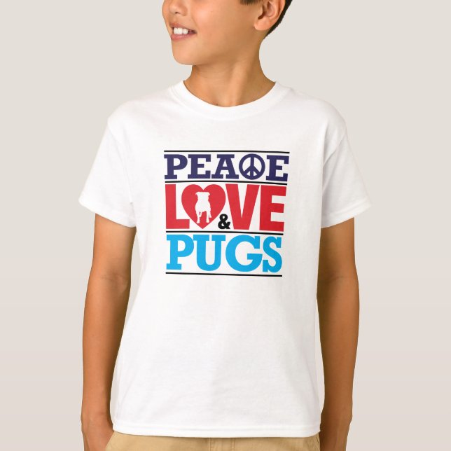 T-shirt Amour et carlins de paix (Devant)