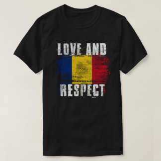 T-shirt Amour et fierté roumaine T de drapeau de la