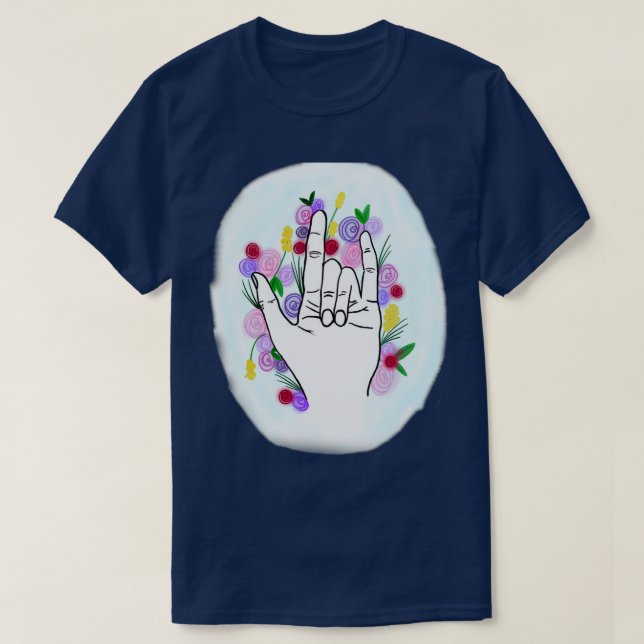 T-shirt Amour et fleurs (Design devant)