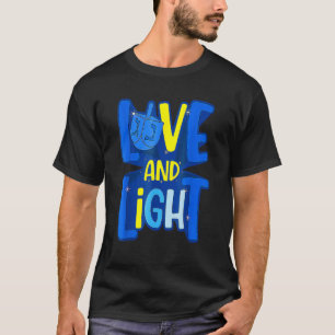 T-shirt Amour Et Lumière Hanoukka Menorah Chanukah Ho Juif