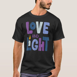 T-shirt Amour Et Lumière Hanoukka Menorah Juif Chanukah PJ