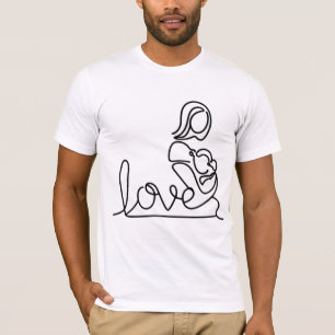 T-shirt Amour et mère tenant un bébé