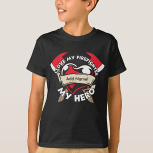 T-shirt Amour fait sur commande mon sapeur-pompier