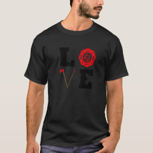 T-shirt Amour Firefighter Cute Fireman Support