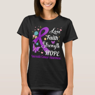 T-shirt amour foi force cancer pancréatique guerrier