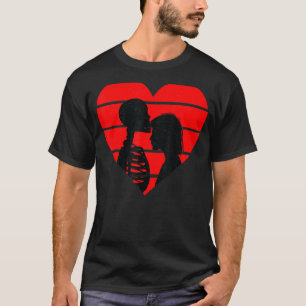 T-shirt Amour fou mal coeur cassé douleur coeur squelette