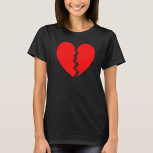 T-shirt Amour fou mal coeur cassé douleur coeur squelette 