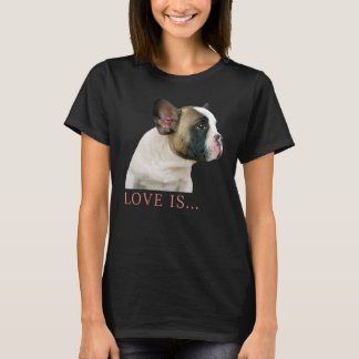 T-shirt Amour French Bulldog Frenchie Maman Papa Chien Chi