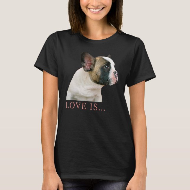 T-shirt Amour French Bulldog Frenchie Maman Papa Chien Chi (Devant)