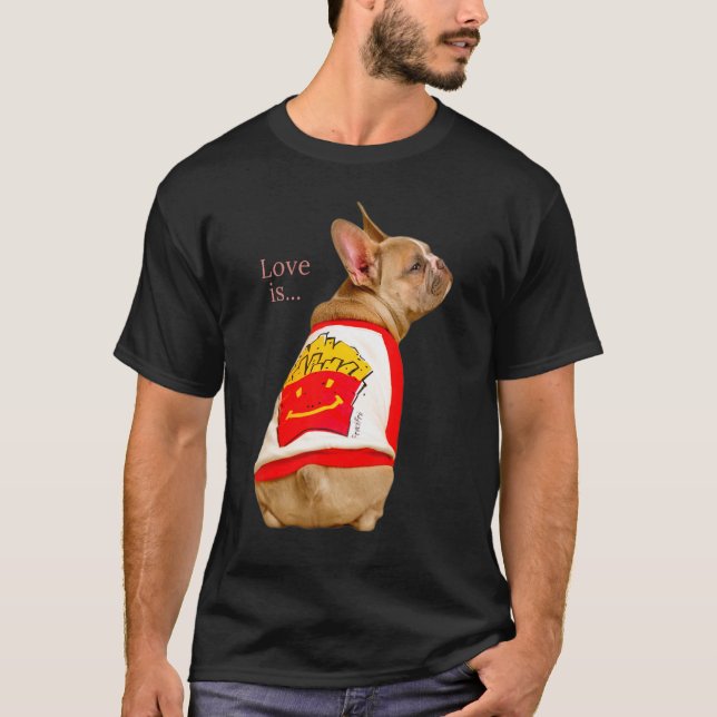 T-shirt Amour French Bulldog Frenchie Maman Papa Chien Chi (Devant)