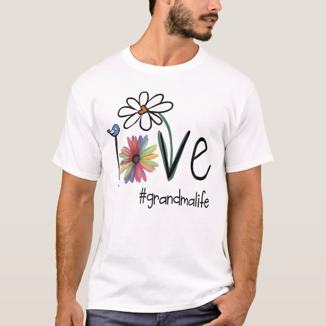 T-shirt Amour Grand-mère Fleur d'art (Devant)