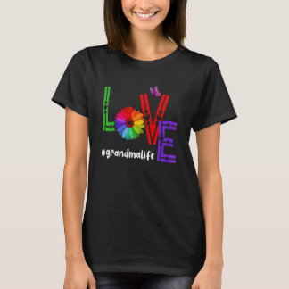T-shirt Amour Grand-mère Vie Mignonne Tournesol Papillon M