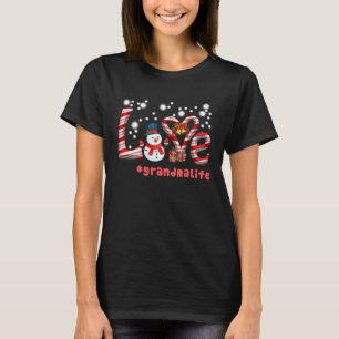 T-shirt Amour Grand-mère Vie Sucres de canne de motoneige