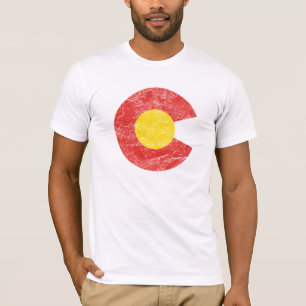 T-shirt Amour grunge de Denver de drapeau d'état du