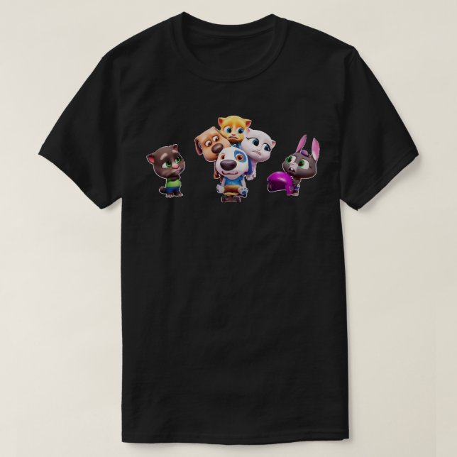 T-shirt Amour Homme Drôle Mon Talking Tom Amis Tous Charac (Design devant)
